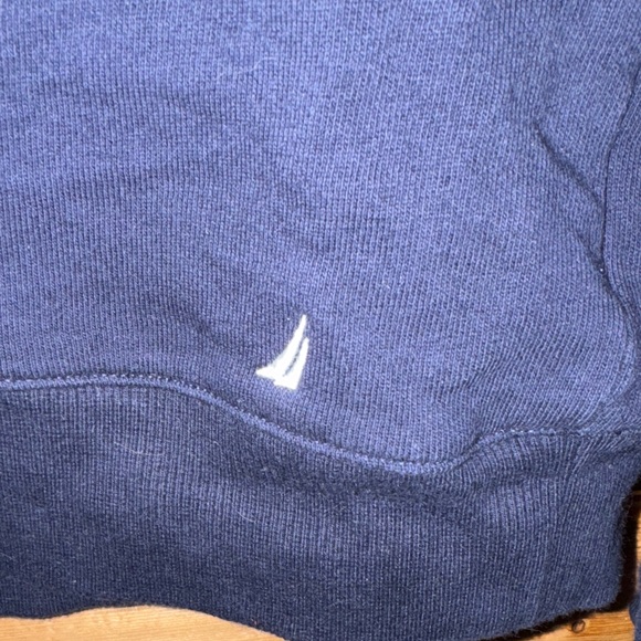 Nautica Women's Navy Blue Logo Crew Neck Sweatshirt - Picture 3 of 5